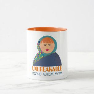 Mug Café unique de maman fière incassable d'autisme