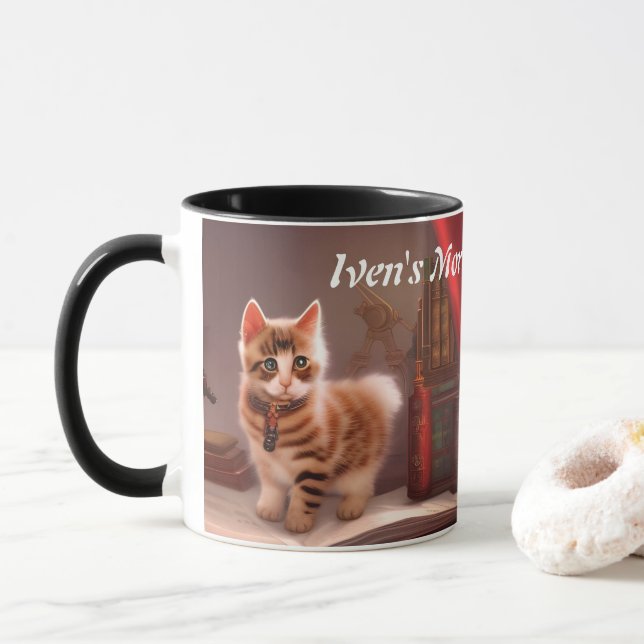 Mug Caféine du matin Iven personnalisable (Avec donut)