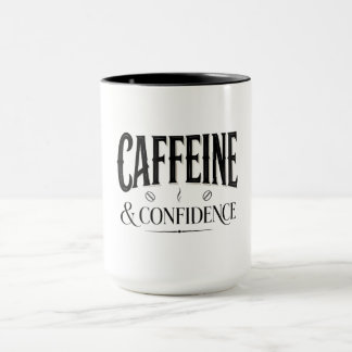 Mug Caféine et Confiance Café Typographie Citation
