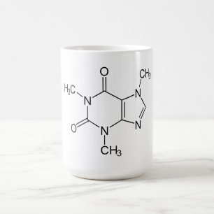 Mug Caféine Molécule Chimie Café Atomes