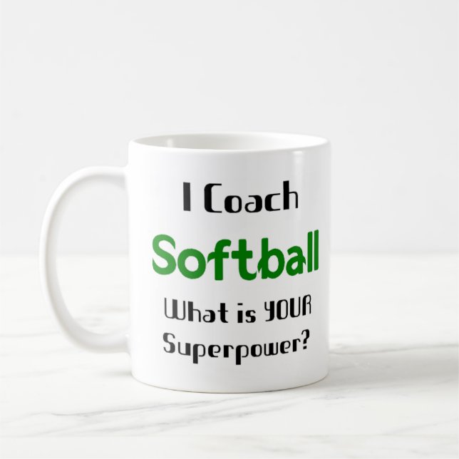 Mug cafetière de l'entraîneur de softball (Gauche)