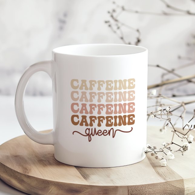 Mug Caffeine Queen I Love Coffee Citation Drôle Happy (Créateur téléchargé)