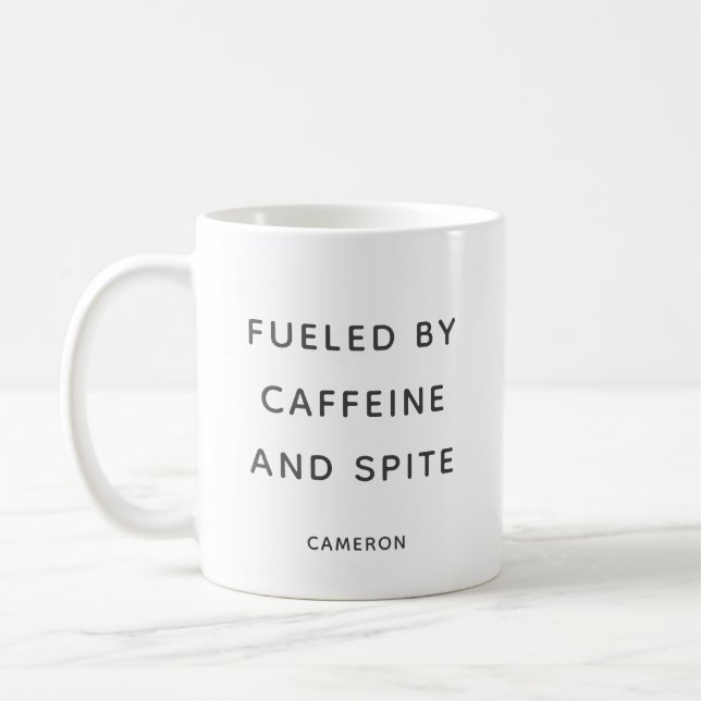 Mug Caffeine Spite Snarky Sarcastic Humour personnalis (Gauche)