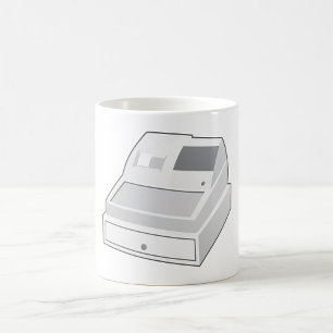 Mug Caisse Enregistreuse Grise Minimaliste de Vente au