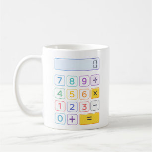 Mug Calculatrice Colorée de Mathématiques pour la Jour