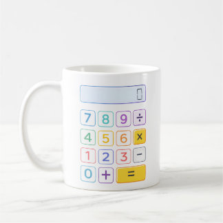 Mug Calculatrice Colorée de Mathématiques pour la Jour
