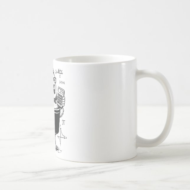 Mug Calculatrice drôle de poulet tenant un pot Prof de (Droite)
