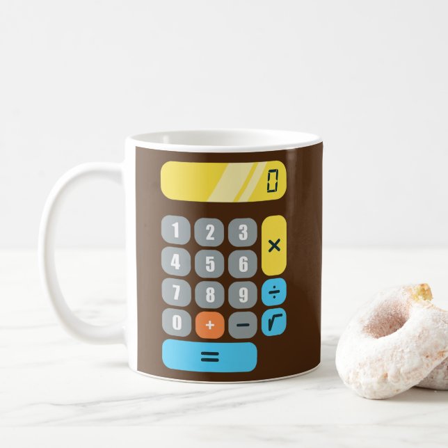 Mug Calculatrice mathématique Mathématiques Professeur (Avec donut)