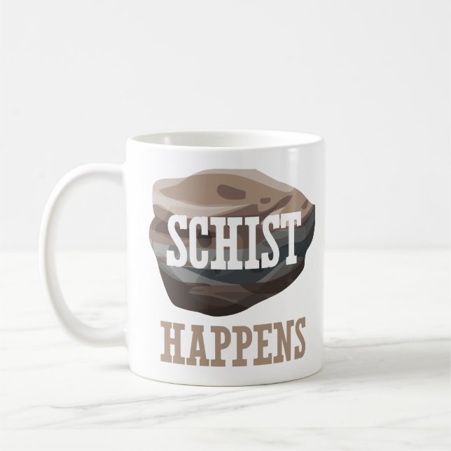 Mug Calembour drôle de géologie - le schiste se (Gauche)