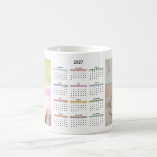 Mug calendrier 2027 2 photos simple cadeau annuel mode