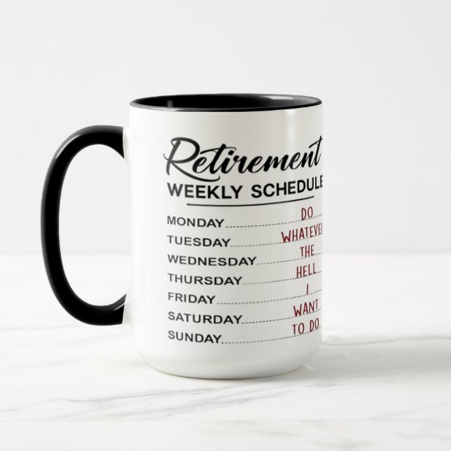 Mug Calendrier de retraite .... (Gauche)