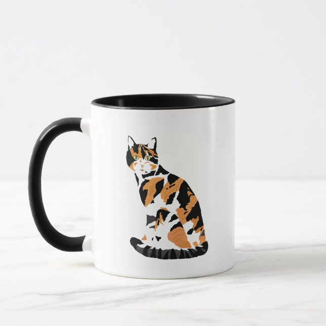 Mug Calico chat assis (Gauche)