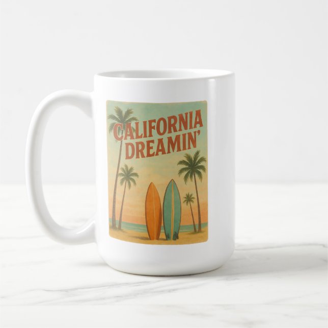 Mug California Dreamin’ Retro 1970s Travel Design (Gauche)