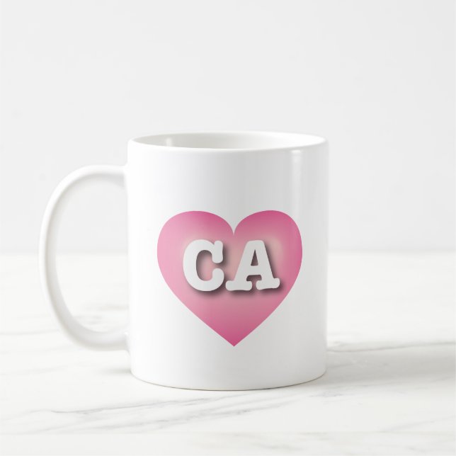 Mug California Pink Fade Heart - J'aime CA (Gauche)