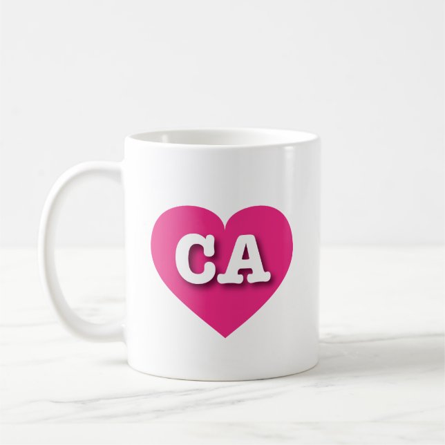 Mug Californie Hot Pink Heart - J'aime CA (Gauche)