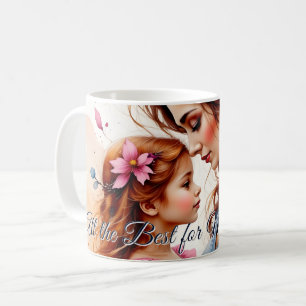 Mug Câlin de la fête des mères dans le style floral aq