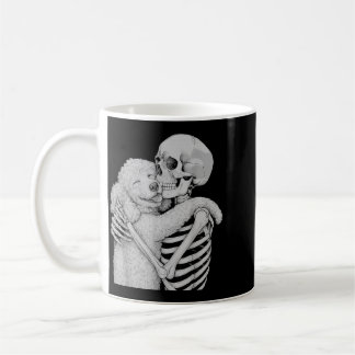 Mug Câlin de squelette de caniche Halloween amateur de