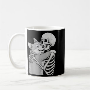 Mug Câlins de squelette de Corgi Halloween amateur de 