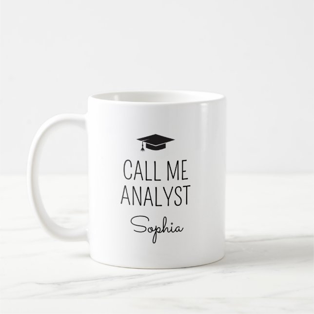 Mug Call Me Analyst Personalized Name (Gauche)