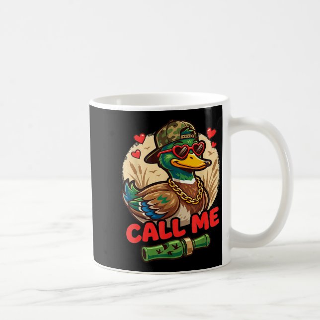Mug Call Me Duck Hunting Retro Valentine's Day Men Wom (Droite)