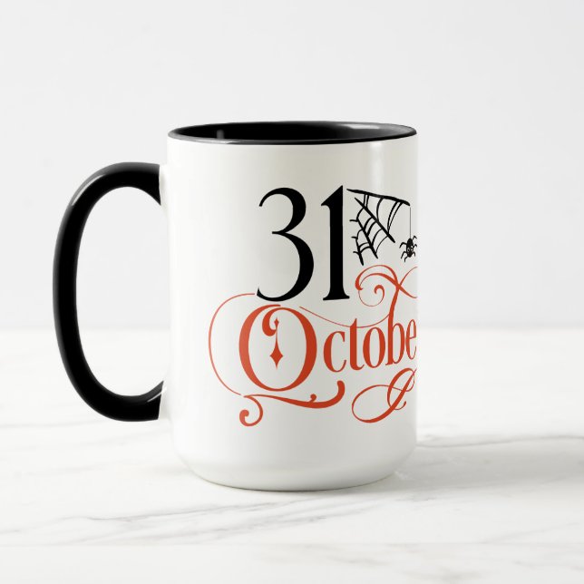 Mug Calligraphie 31 octobre Spider Hallowen (Gauche)