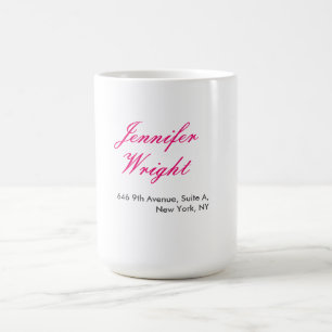 Mug Calligraphie chic minimaliste nom personnalisé adr