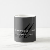 Calligraphie classique Monogramme Mariage gris