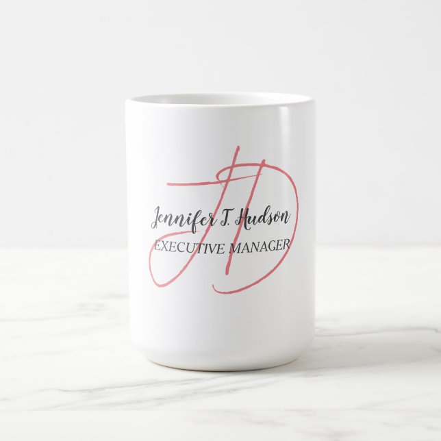 Mug Calligraphie classique tendance monogramme (Centre)
