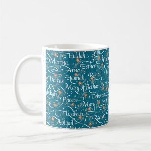 Mug Calligraphie Femmes de la Bible - Sarcelle