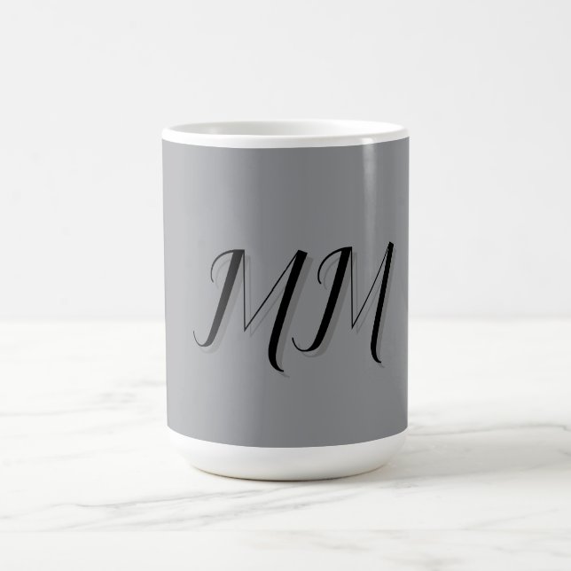 Mug Calligraphie gris-noir monogramme (Centre)