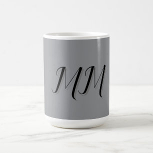 Mug Calligraphie gris-noir monogramme