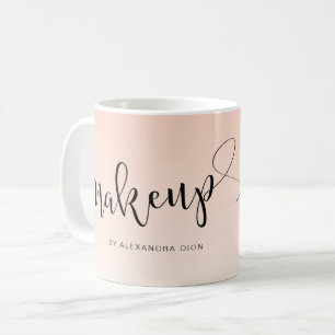 Mug Calligraphie manuscrite simple rose vif