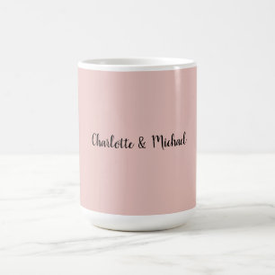Mug Calligraphie mariage Elégant Rose Nom de la plaine