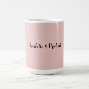 Mug Calligraphie mariage Elégant Rose Nom de la plaine