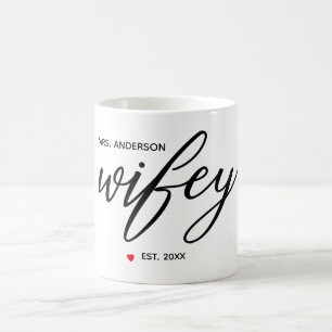 Mug Calligraphie moderne "Wifey"