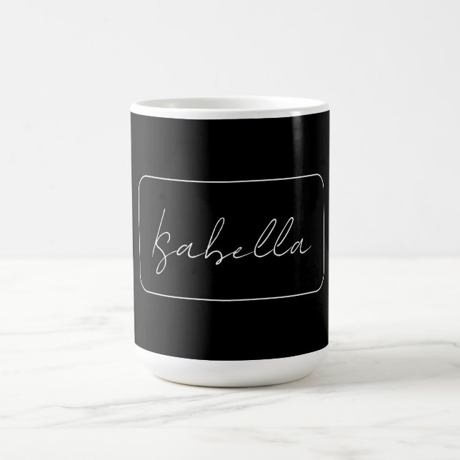 Mug Calligraphie Noir Blanc Plaine Créative Nom modern (Centre)