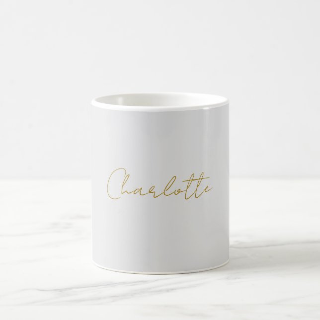 Mug Calligraphie or couleur gris Personnalisé Edition  (Centre)