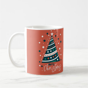 Mug Calligraphie rétro minimaliste Joyeux sapin de Noë