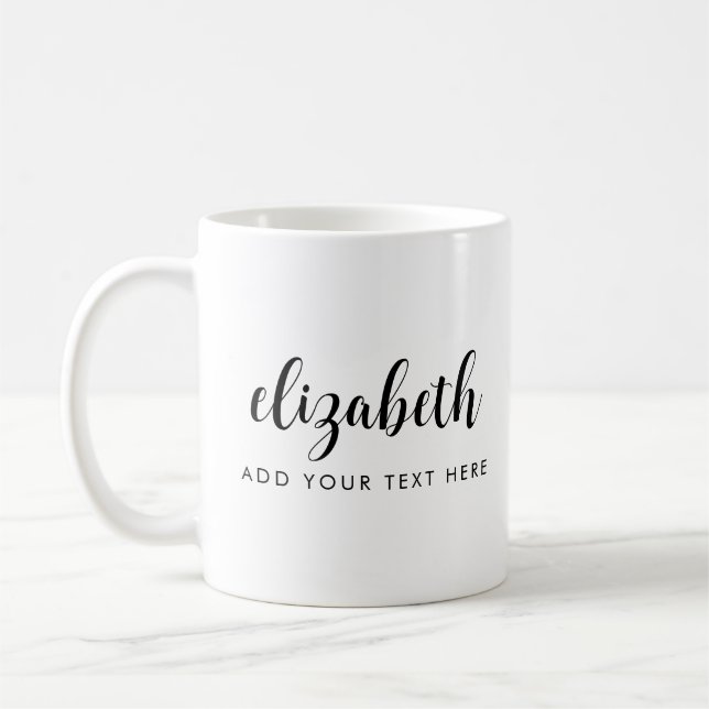 Mug Calligraphie tendance Ajouter votre nom de texte M (Gauche)