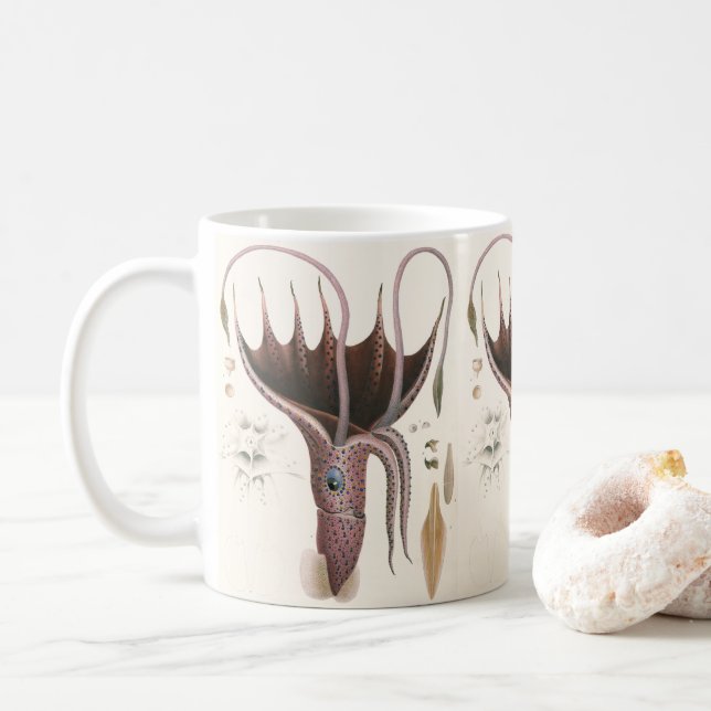 Mug Calmar aux Parapluies, Animaux Vintages de la Mari (Avec donut)