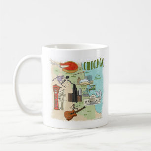 Mug Camion de carte illustrée de Chicago