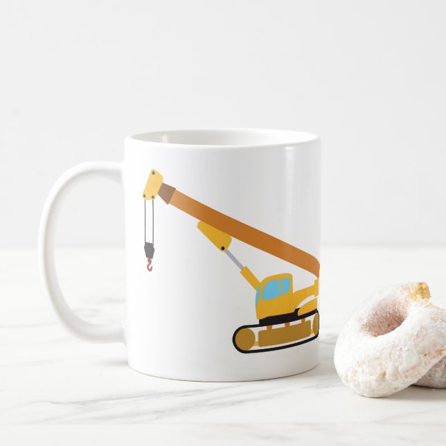 Mug Camion de construction de grue (Avec donut)