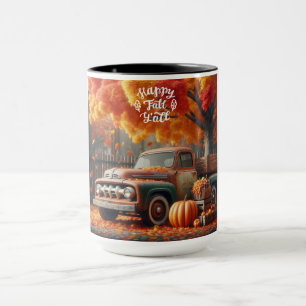 Mug Camion de ferme rustique/vintage d'automne
