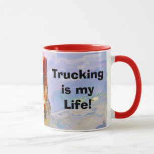 Mug Camion de fret rouge pour enfants et camionneurs
