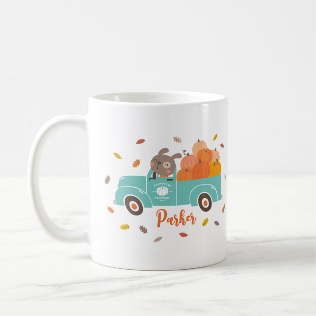 Mug Camion de patchs Citrouille avec chien (Gauche)
