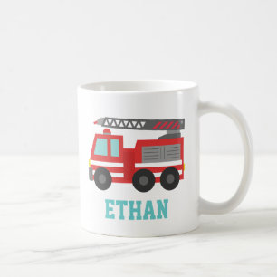 Mug Camion feu rouge mignon pour petits pompiers
