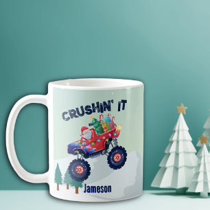 Mug Camion Monster de Noël Père Noël Crushin'it