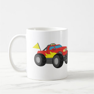 Mug Camion Monstre Rouge de Course, pour les garçons c