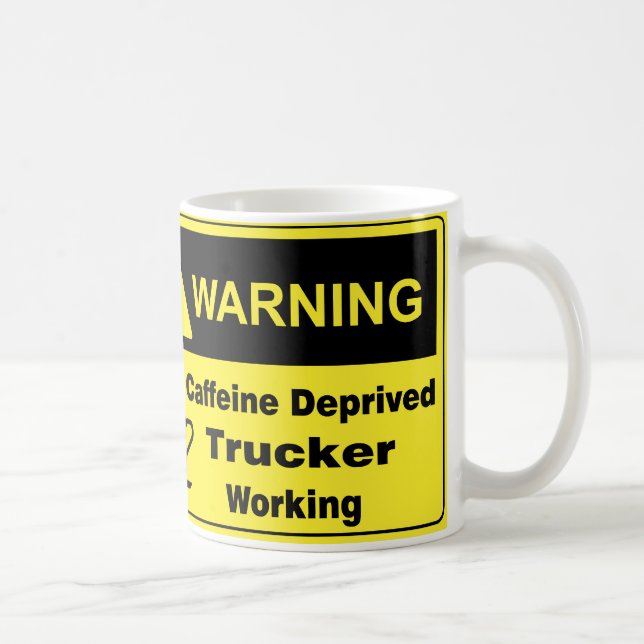 Mug Camionneur d'avertissement de caféine (Droite)