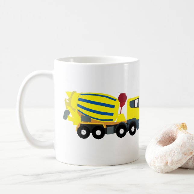 Mug Camions de construction Camions en ciment en béton (Avec donut)